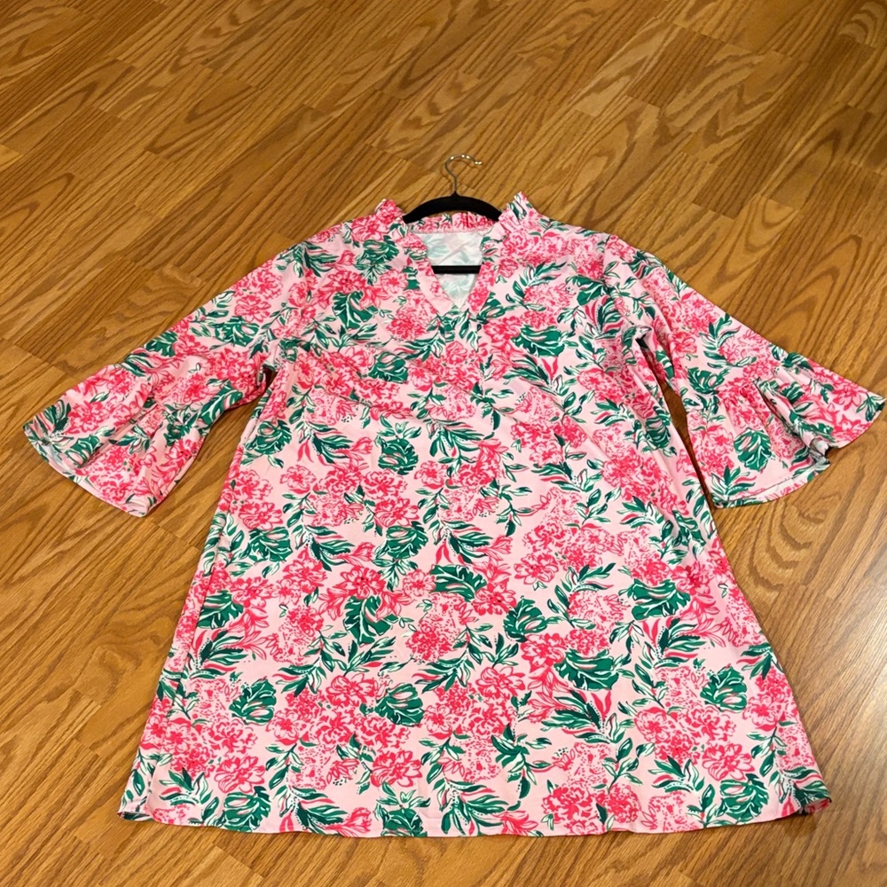 Floral Pink and Green Dress